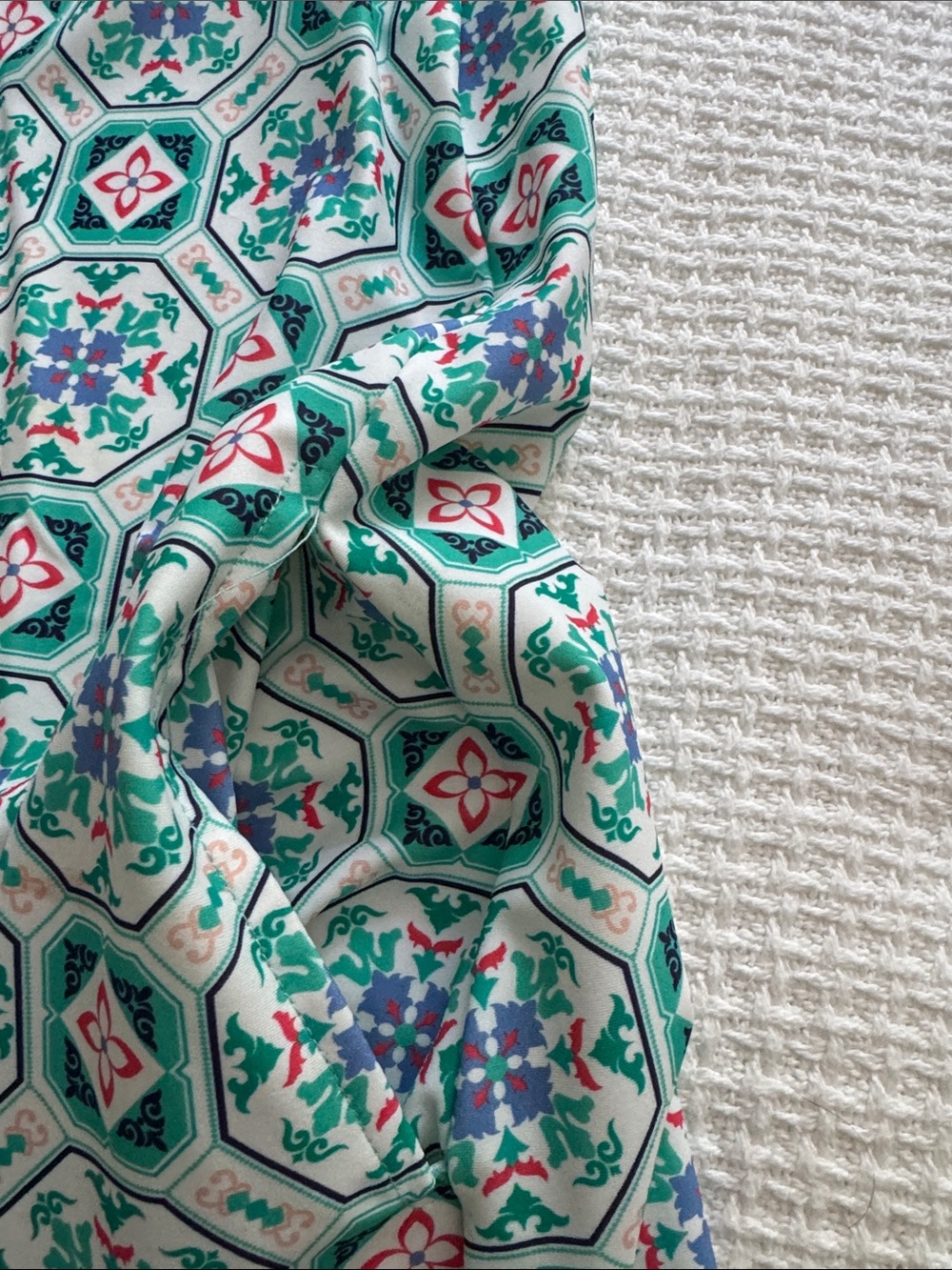 Sleeveless Teal Mosaic Midi Dress - Picture 3 of 7